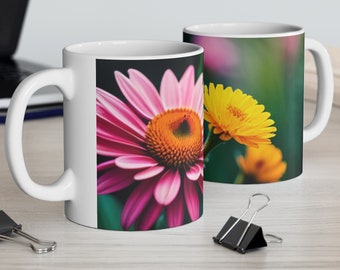 Floral Ceramic Mugs, Flower Pattern Cups, Botanical Coffee Mugs, Garden-inspired Mugs, Blooming Tea Cups, Nature-themed Mugs