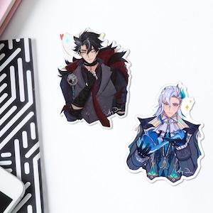 Neuvillette & Wriothesley Holographic Vinyl Stickers