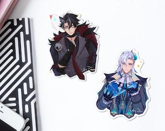 Neuvillette & Wriothesley Holographic Vinyl Stickers