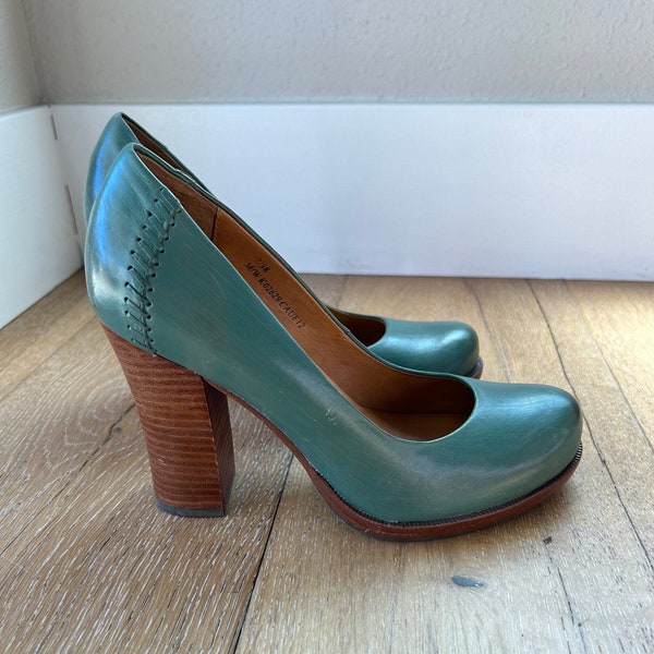 Kork-Ease: Green thick heels