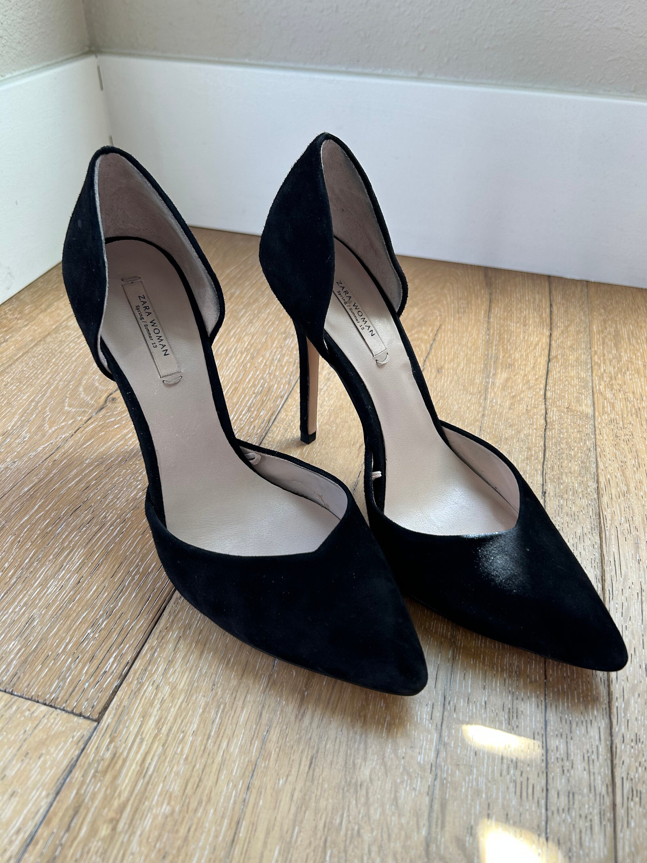 Zara UK: Black Suede Heels Ireland - Main Image