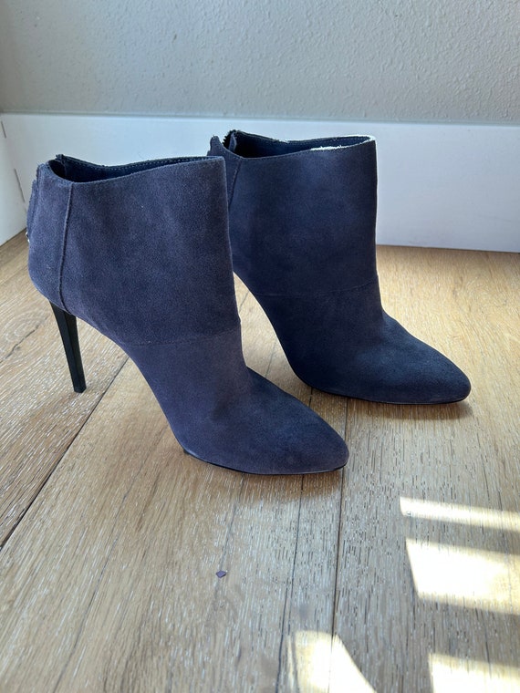 French Connection: Navy Blue Silhouette Boot Heels