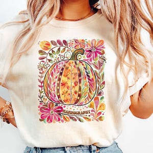 Halloween Mammo Tech Shirt, Mammography Tee, Spooky Radiology Shirt, Fall Mammo Tech Gift Breast Cancer Awareness, Comfort Colors Sweatshirt