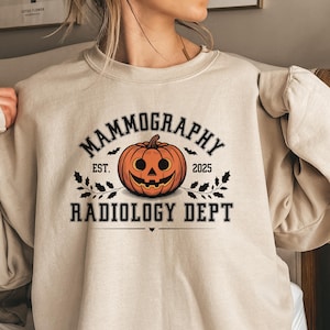 Halloween Mammo Tech Shirt, Mammography Tee, Spooky Radiology Shirt, Fall Mammo Tech Gift Breast Cancer Awareness, Comfort Colors Sweatshirt