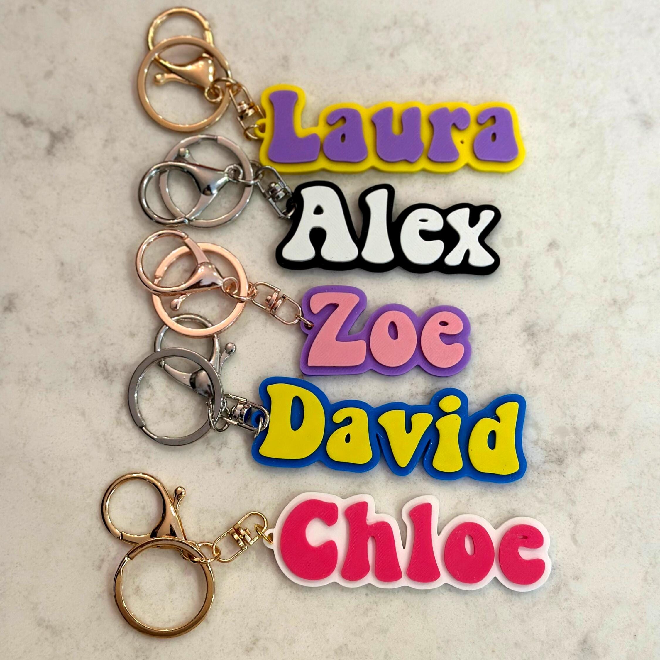 3D Personalized Name Keychain - Groovy Font - Bag Charm - Keychain