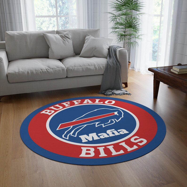 Buffalo Bills Round Rug, Buffalo Bills Mafia Fan Rug, Game Day Decor ...