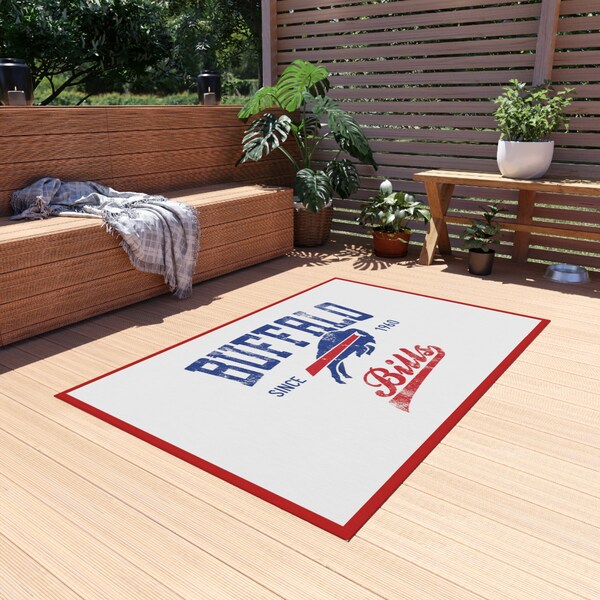 Buffalo Bills outdoor Rug Dad Gift for him Buffalo Bills Fan NFL Kids Room decor Area rug Gift Superbowl football season Bills Mafia