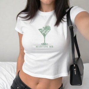 Baby Tee Y2K, Martini Baby Tee, Martini Shirt