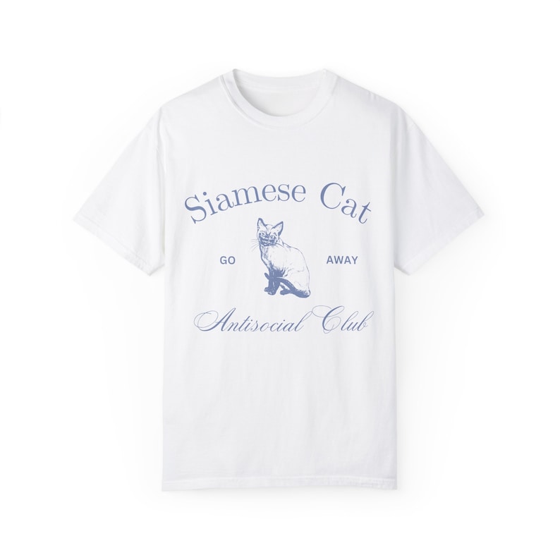 Siamese Cat Antisocial Shirt, Social Club Siamese Shirt, Siamese Tshirt White