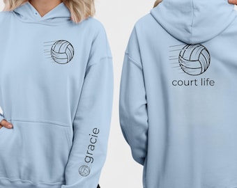 Personalized Volleyball Hoodie, Modern Team Sweatshirt, Volleyball Mom Gift