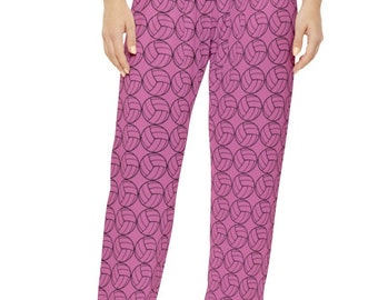 Pantalones de pijama de voleibol, estampado de poliéster sedoso, ropa de dormir informal