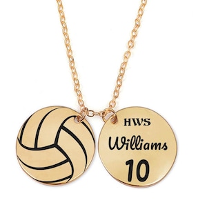 Volleyball Necklace - Personalized Volleyball Necklace - Volleyball Player Gift - Custom Name Necklace - Sports Jewelry Gift