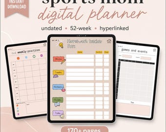 Sports Mom Digital Planner, Undated Practice & Game Planner