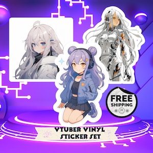Vtuber Stickers - Cute Kawaii Anime Decals, Vinyl Sticker Pack for Gaming, Journals & Fanart Collectibles