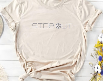 Minimalistisches Side-Out-Volleyball-T-Shirt | Weiches & leichtes Unisex T-Shirt | Modernes Game Day Shirt