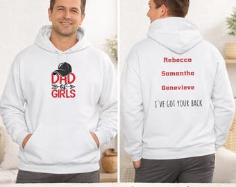 Sudadera personalizada para papá de niñas, ropa familiar personalizada