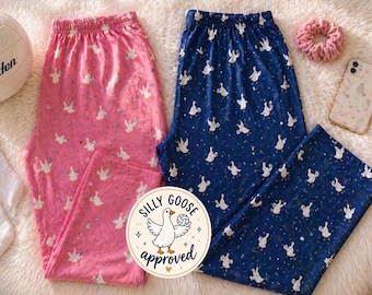 Silly Goose Bumps Pajama Pants, Cute & Cozy Women's Lounge Pants