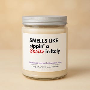 Aperol Spritz Candle - Funny Gift for Aperol Spritz Lovers - Quote Candle - Summer Party Vibes - Drink-Inspired Decor - Eco-Friendly Gift