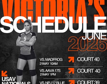 Einfach anpassbares Social-Media-Paket für Volleyballspieler, vorgefertigte Canva-Vorlagen (Digitaler Download)