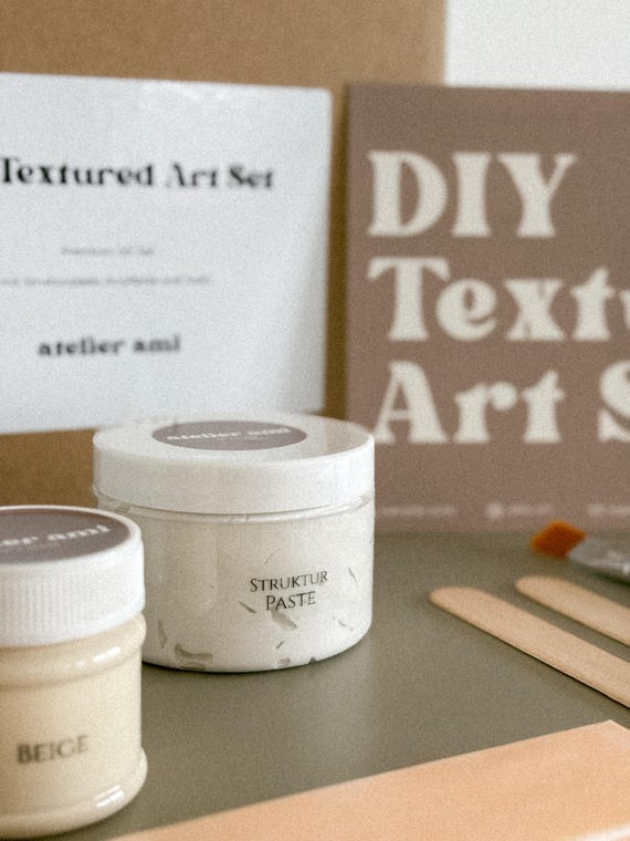 DIY Textured Art Set | Acryl Malset mit Strukturpaste | Abstraktes 3D Kunstwerk selbst gestalten | Kreatives Geschenk von atelier ami