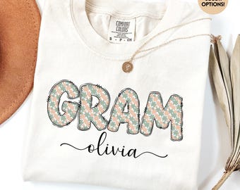 Custom Comfort Colors Gigi,Grandma Shirt,Mothers Day Gift,Gift for Grandmother,Nana Tee,Grandma Est Date Tshirt,Mommy Shirt,Mimi Shirt gram