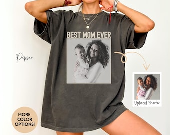 Custom Photo Mama Shirt, Custom Mom Photo Shirt, Personalized Comfort Colors Shirt for Mom, Mothers Day Gift New Mom Shirt mama Gif mom gift
