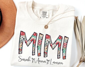 Custom Comfort Colors Mimi, Grandma Shirt,Mothers Day Gift,Gift for Grandmother,Nana Tee,Grandma Est Date Tshirt,Mommy Shirt,Mimi Shirt gram