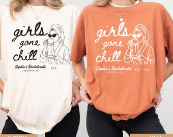 Girls Gone chill Bachelorette Party Comfort Colors T-Shirt: Spa Weekend Tee, Girls Gone Mild Shirt, Custom Bachelorette Sleepover Tee