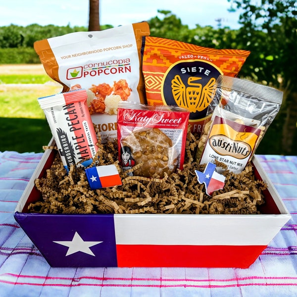 Texas Tidbits Snack Sampler Texas Gift Basket, Giftbasket, Texas Country, Mothers Day Gift, Valentines Day Gift, Texas Gifting