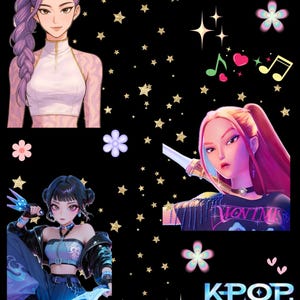 KPOP Dämonenjäger PNG | Fantasy Krieger Clipart | Digitaler Download für Sublimation & Kunsthandwerk