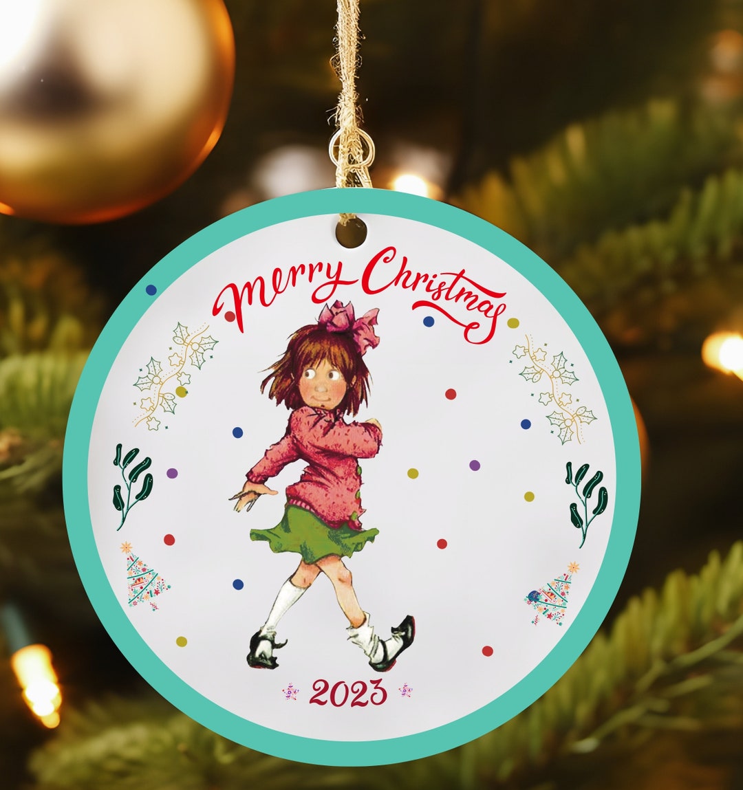 Merry Christmas Ornament Little Girl Ornament Cute Girl Ornament Circle