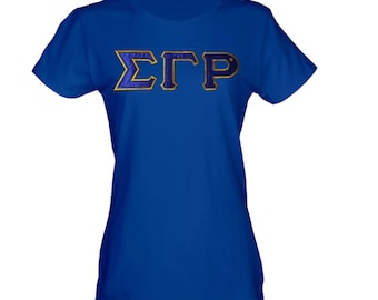 Sigma Gamma Rho Shirt: Embroidered Sorority Letters - Cotton Tee