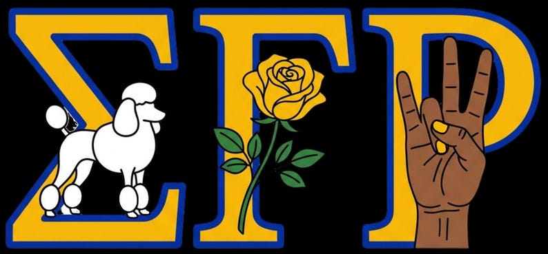 Sigma Gamma Rho Letters With Icons - Etsy