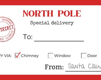 Étiquettes cadeaux de Noël venues directement du pôle Nord !!
