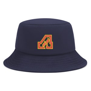 Bucket Hat with Flames Embroidered Logo - Hockey Fishing Hat