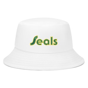 Bucket Hat with Golden Seals Embroidered Logo - Hockey Fishing Hat