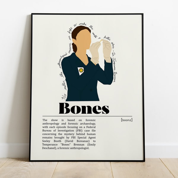 Bones TV Series Poster | Vintage Retro Art Print | Custom Poster | Wall Art Print | Home decor | TV Show