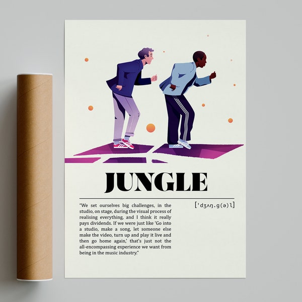 Jungle Music Poster | Minimalist Music Poster | Vintage Retro Art Print | Custom Poster | Wall Art Print | Home Decor