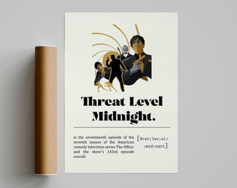 The Office Threat Level Midnight Minimalist TV Series Poster | Vintage Retro Art Print | Custom Poster | Wall Art Print | Michael Scott