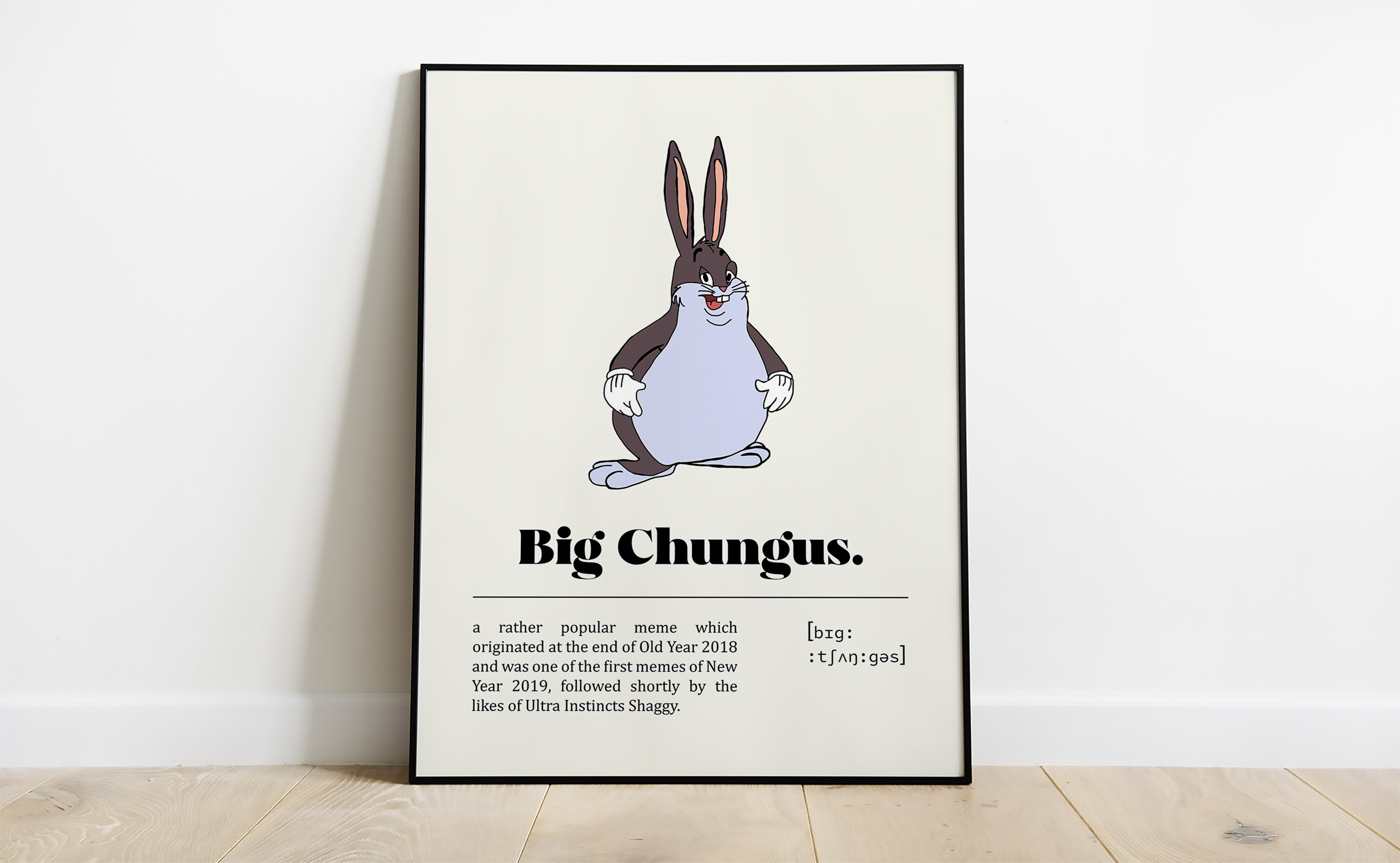 Big Chungus Poster Minimalist Game Vintage Retro Art Print Custom ...