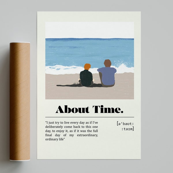 About Time Poster | Ordinary Life | Minimalist Movie Poster | Vintage Retro Art Print | Custom Poster | Wall Art Print | Home decor