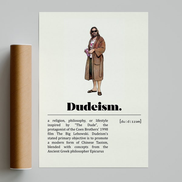 The Big Lebowski Dudeism Poster | Movie Poster | Minimalist Movie Poster | Vintage Retro Art Print | Custom Poster | Wall Art Print | Home