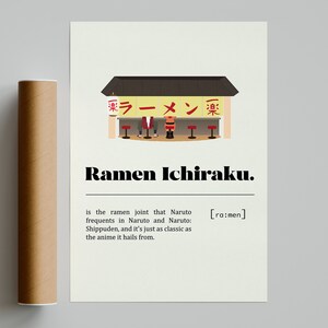 Ichiraku Ramen Anime Poster | Definition Poster Minimalist Anime Poster | Vintage Retro Art Print | Custom Poster | Wall Art | Japanese