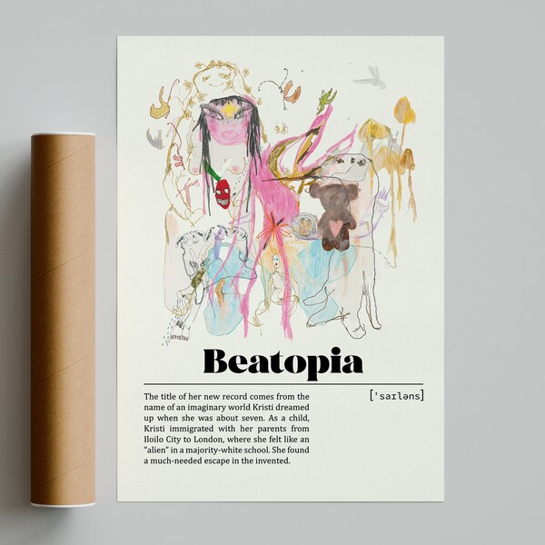 Beabadoobee Beatopia Poster / Poster musicale minimalista / Stampa d'arte retrò vintage / Poster personalizzato / Stampa d'arte da parete / Decorazione della casa