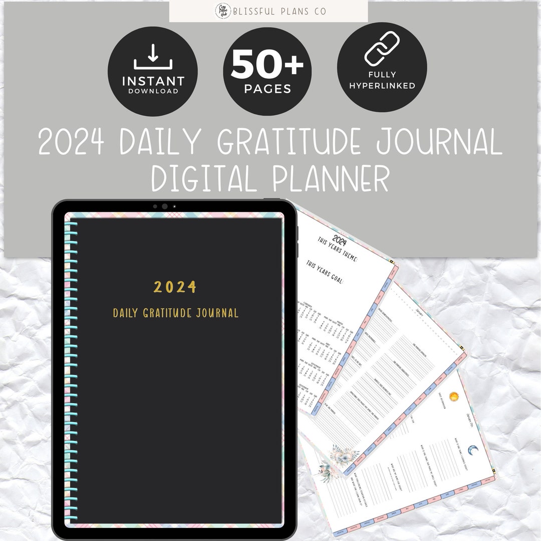 2024 Daily Gratitude Journal Digital Planner (Download Now) - Etsy