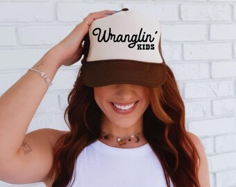 Wranglin' Kids Mom Trucker Hat, Trendy Wife Gift
