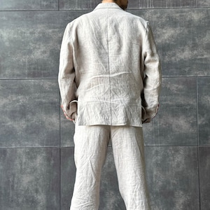 linen suit for men with embroidery