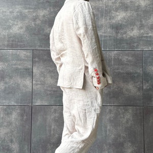 linen set for men with embroidery