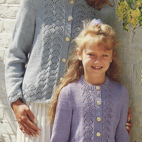 womens ladies childrens girls lace skirt and jacket double knit knitting pattern pdf instant download