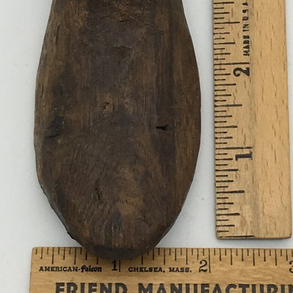 Antique Primitive Wooden Treen Small Hand Carved 6" Shoe Last Mold Folk Art